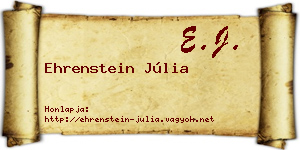 Ehrenstein Júlia névjegykártya